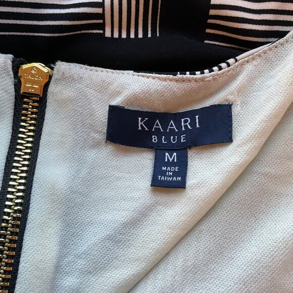 Kaari Black Geometric Pattern W/Pink Trim on Cuff Dress M - Picture 3 of 5